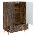 vidaXL Servírovacia skriňa Dymový dub 66 x 34,5 x 95 cm