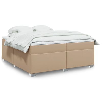 vidaXL Boxspring posteľ s matracom kapučínová 200x200 cm umelá koža