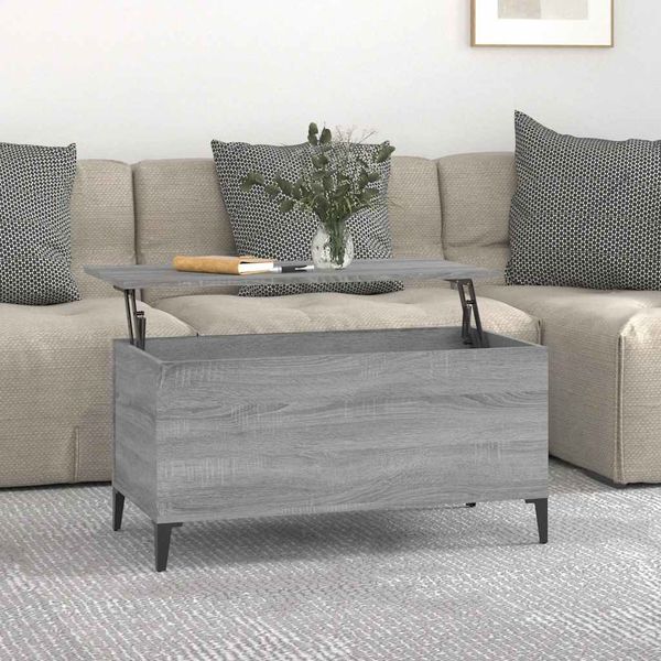 vidaXL Konferenčný stolík sivý sonoma 90x44,5x45 spracované drevo
