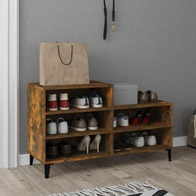 vidaXL Botník dymový dub 102x36x60 cm spracované drevo