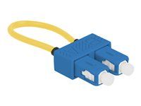 Loopback adapter - jednoduchý režim SC/UPC (M) - 3 mm - optické vlákno - duplex - 9 / 125 mikron - modrá, žlutá