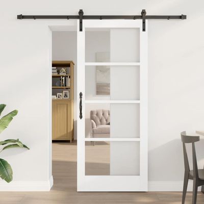vidaXL Posuvné dvere ORKDAL Biela a čierna 83 x 202 cm