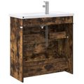 vidaXL Sada kúpeľňového nábytku Dymový dub 81 x 40 x 84,5 cm