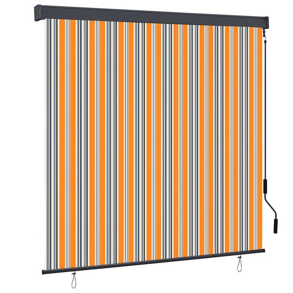 vidaXL Roleta Žltá a modrá 180 x 250 cm Textil a hliník