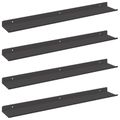 vidaXL Závesná polica 4 ks Čierny 60 x 8,5 x 2,5 cm Oceľ