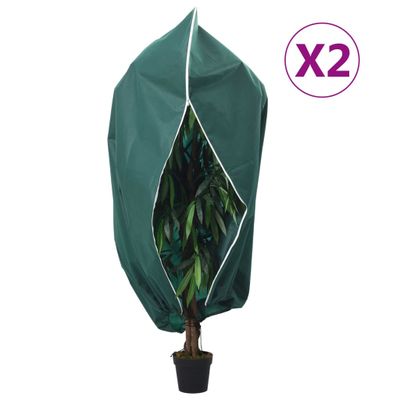 vidaXL Flísové kryty na rastliny so zipsom 2 ks 70 g/m² 2,36x2 m