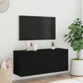 vidaXL TV skrinka nástenná čierna 100x30x41 cm