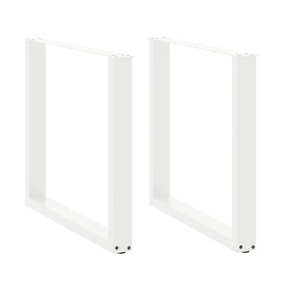vidaXL Nohy k jedálenskému stolu v tvare U, 2 ks, biele, 90 x (72-73) cm, oceľové