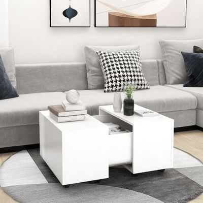 vidaXL Konferenčný stolík, biely 60x60x38 cm, kompozitné drevo