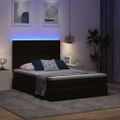 vidaXL LED úložná posteľ s matracom Čierna 140 x 200 cm Zamat