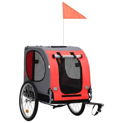 vidaXL Vozík za bicykel pre psa, červeno čierny