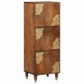 vidaXL Highboard s poličkou Hnedá 40 x 33 x 110 cm Masívne mango drevo