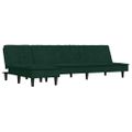 vidaXL Pohovka v tvare L tmavozelená 255x140x70 cm zamat