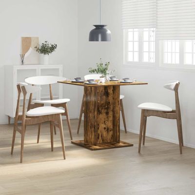vidaXL Jedálenský stôl dymový dub 80x80x75 cm spracované drevo