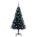 vidaXL Vianočný stromček Čierna 150 cm PVC