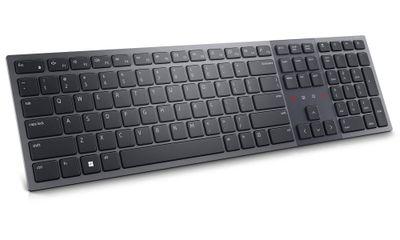 DELL KB900 bezdrátová klávesnice ( Premier Collaboration Keyboard ) GER/ německá Klávesnice, bezdrátová, nemecké rozložení, QWERTY, 2,4GHz, USB prijímac, Bluetooth, cerno-šedá