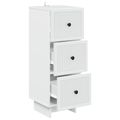 vidaXL Zásuvkový kabinet Biela 33 x 34,5 x 90 cm Kompozitné drevo
