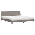 vidaXL Posteľ s matracom Hanko sivohnedá 200x200 cm látka