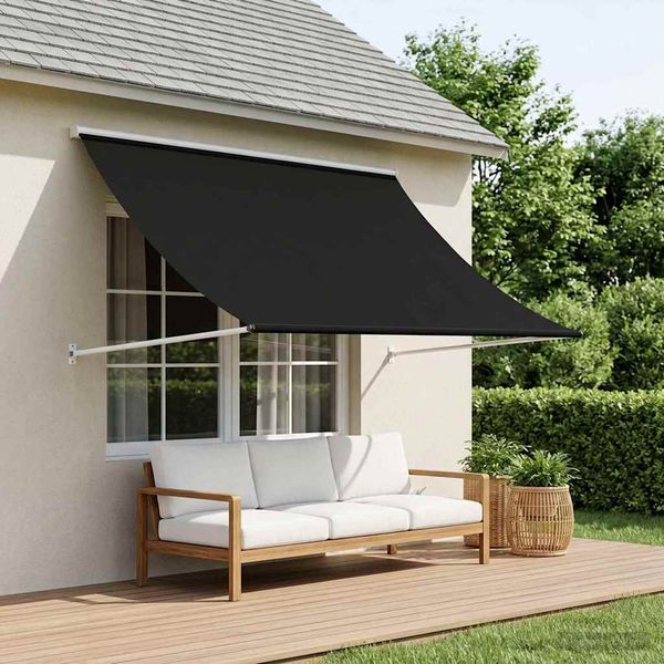 vidaXL Markíza Čierna 350 x 150 cm 180 g / m² polyester s PU povrchom