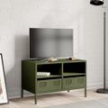 vidaXL TV skrinka olivovozelená 68x39x43,5cm oceľ valcovaná za studena