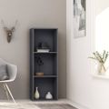 vidaXL Knižnica s 3 policami, sivá 40x30x114 cm, drevotrieska