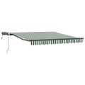vidaXL Sklopná markíza Zelená a biela 350 x 250 cm Tkanina a hliník