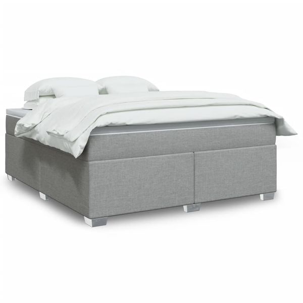 vidaXL Boxspring posteľ s matracom bledosivá 180x200 cm látka