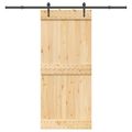 vidaXL Posuvné dvere NARVIK Prírodná a čierna 90 x 210 cm (213,5 cm)