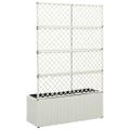 vidaXL Vyvýšený záhon s 3 kvetináčmi 83x30x130 cm polyratanový biely