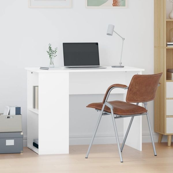 vidaXL Stôl biely 100x55x75 cm spracované drevo
