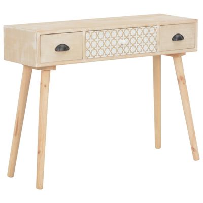 vidaXL Konzolový stolík s 3 zásuvkami 100x30x73 cm masívne borovicové drevo