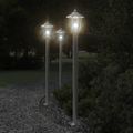 vidaXL Vonkajšie stojace lampy 3 ks strieborné 100cm nehrdzavej. oceľ