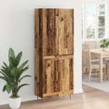 vidaXL Highboard Staré drevo 69,5 x 34 x 180 cm Kompozitné drevo