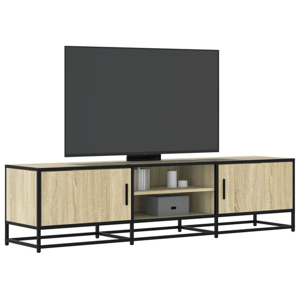 vidaXL TV skrinka dub sonoma 160x35x41 cm kompozitné drevo a kov