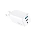 Nabíjačka Forever TC-08-65ACC GaN PD QC 2x USB-C 1x USB 65W biela