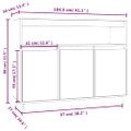 vidaXL Komoda sivá 104,5x34x80 cm borovicový masív