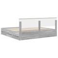 vidaXL Rám postele Sivý Sonoma 200 x 200 cm Inžinierske drevo