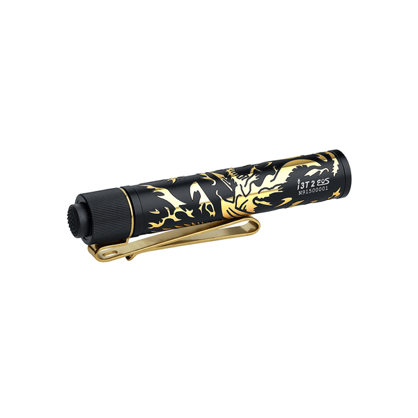 I3T 2 EOS
(Dragon & Phoenix Golden Black) OLIGHT 1 x 1.5V AAA Alkaline 
Battery (Inclu