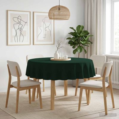 vidaXL Uterák na stôl 5 ks Okrúhly Tmavozelená Ø 140 cm Polyester