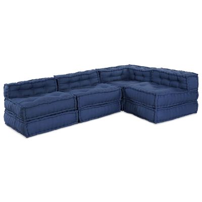 vidaXL Modulová pohovka 4 pcs Indigo Látka