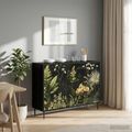 vidaXL Servírovacia skriňa RHENEN Čierny dub 102 x 33 x 76 cm