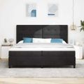 vidaXL Posteľ s pružinovým rámom Čierna 200 x 200 cm Zamat