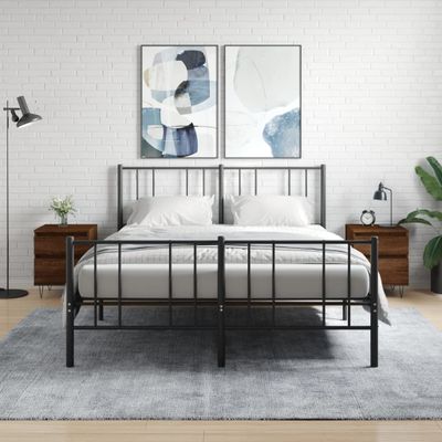 vidaXL Nočné stolíky 2 ks hnedý dub 40x35x50 cm kompozitné drevo