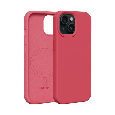 Etteri Silikónové puzdro pre iPhone 15 6,1" malinový