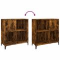 vidaXL Skrinka na platne dymový dub 84,5x38x48 cm kompozitné drevo