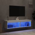 vidaXL TV skrinky s LED svetlami 2 ks biele 60x30x30 cm