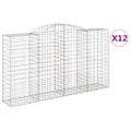 vidaXL Oblúkové gabiónové koše 12ks 300x50x160/180cm pozink. železo