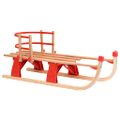 vidaXL Skladacie snehové sánky s operadlom 119 cm, drevo