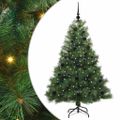 vidaXL Umelý vianočný stromček s 150 LED-i Zelená 150 cm PE a PVC