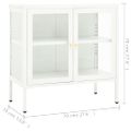 vidaXL Komoda biela 70x35x70 cm oceľ a sklo